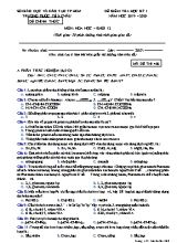 Đề kiểm tra học kỳ I môn Hóa học Lớp 12 - Mã đề 468 - Năm học 2019-2020 - Trường quốc tế Á Châu